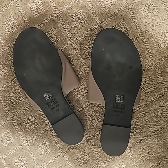 Eileen Fisher Leather Sandals Taupe Size 10 - Picture 3 of 3